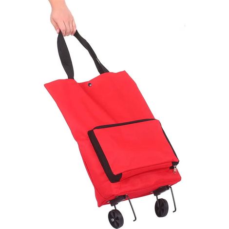 Sac à provisions à roulettes, sac de courses pliable et réutilisable, sac fourre-tout extra large  le shopping et le camping. (1/5)
