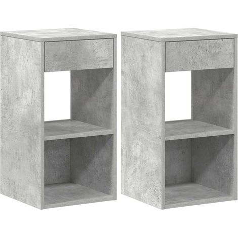 Maison Exclusive - Nachttische mit Schublade 2 Stk. Betongrau 35x