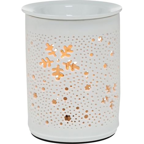 Lampe à Huile Essentielle Aromatique Ronde en Céramique Électroplaquée, Chauffe-Cire Électrique Ac220-240v, Veilleuse D'aromathérapie pour Maison, Diffuseur Parfum Pratique (1/5)
