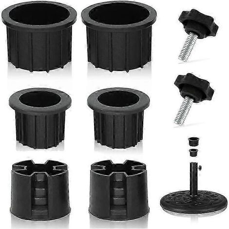 Lot de 8 bouchons et capuchons pour pied de parasol - Pièces de rechange pour pied de parasol de terrasse (1/5)