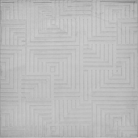 Tappeto da salotto rettangolare in jacquard, 160 x 160 cm, a pelo corto, grigio Tamirel (1/5)