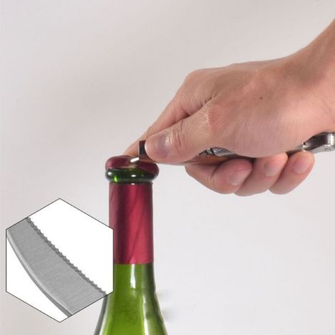 Ouvre-bouteille professionnel innovant en acier inoxydable avec manche en bois pour bar à domicile (1/5)