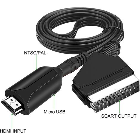 Convertisseur SCART vers HDMI 1080P, Adaptateur Haute Définition pour Décodeur, PS2, Xbox, Lecteur DVD – Connexion d'Appareils Anciens aux Téléviseurs HDMI Modernes (1/5)