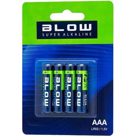 Pilas Blow Super Alkaline AAA LR3, 4 unidades, blíster (1/4)