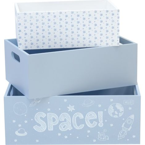 Space set 3 blaue MDF-Boxen 15x40x28/13x35x23/11x30x18cm (1/4)