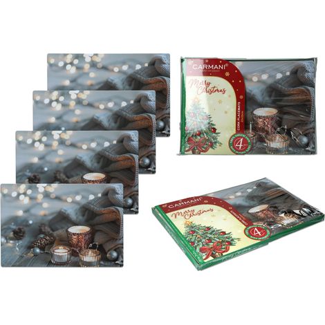 Set di 4 tovagliette in sughero - Natale (carmani)