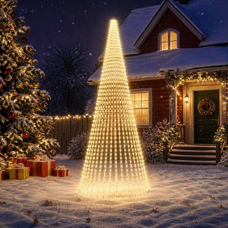 vidaXL Christmas Tree Light with Spikes 1632 LEDs Warm White and (1/5)