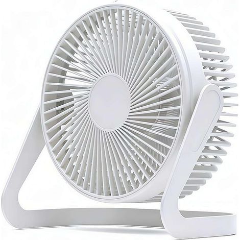 Mini ventilateur de bureau USB silencieux – Rotation à 360° – Alimentation USB – Design blanc compact – 2 vitesses (1/3)