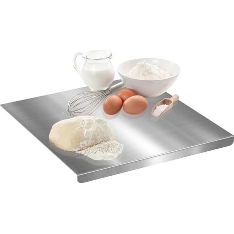 Planche à découper en acier inoxydable 30 x 30 cm, 1,5 cm d'épaisseur, planche à pétrir pour cuisine, planche à découper pour viande et légumes, plan de travail en acier inoxydable avec bord (1/5)