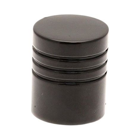 Homemaison – Lot de 2 embouts tringle à rideaux métal noir – Finition élégante – Design cylindrique avec rainures – Installation facile - Ateliers28