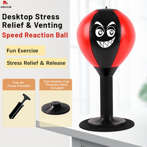 ABAHUB Balle de Boxe de Bureau Anti-Stress, Ressort Super Puissant, Résistante aux Coupures, Accessoire de Bureau Amusant, Indispensable Anti-Stress (1/5)