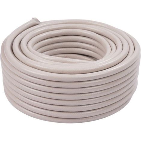 Tuyau d'arrosage Relaxdays 50 m, universel 1/2", résistant UV et intempéries, tressé pour jardin, PP, beige (1/5)