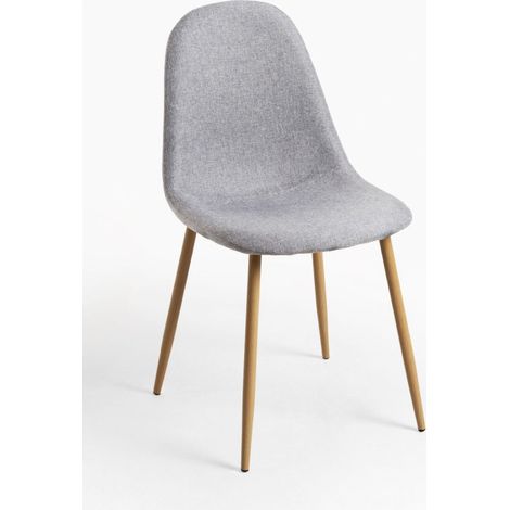 Packs Sillas Comedor - Pack 4 Sillas Teok Tela - Gris claro (1/4)