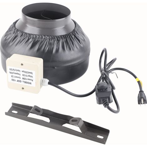 Ventilateur de gaine 15 cm, vitesse réglable, rotor externe pour tente de culture, serre, sous-sol, prise US 100-120V (1/5)