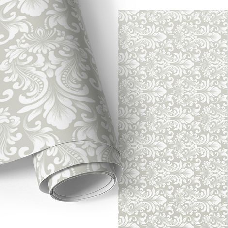 Möbel - Klebefolie - Möbelfolie - abwaschbare und selbstklebende Deko-Folie für Küche - Schrank -Tisch & Fensterbank - Pflanzenornamente 50x100 cm