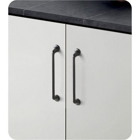 Ensemble de 2 poignées de meuble, poignée d'armoire, poignée de tiroir, poignée d'armoire de cuisine, gris, entraxe de 192 mm, alliage de zinc (1/5)