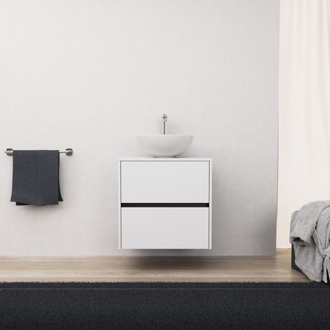 Inda - Mobile bagno L.60 con lavabo in appoggio / Bianco opaco 2