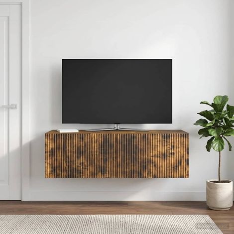 Wandmontierter TV-Schrank Geräucherte Eiche 98 x 41 x 30 cm (1/5)