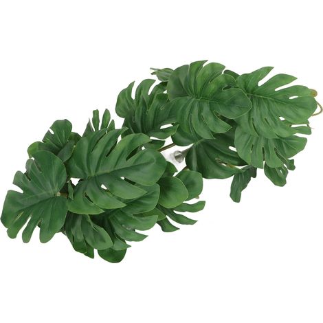 Feuilles de palmier artificielles naturelles et sûres, décoration amusante en forme de tortue avec ventouse pour terrarium à reptiles (1/5)