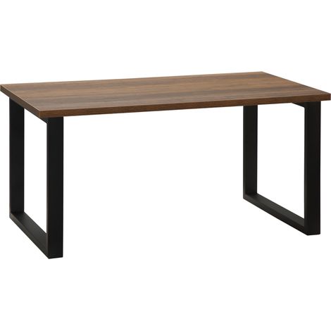 Mesa de centro rectangular, mesa de salón de estilo industrial, patas de metal y tablero con efecto madera, 100 x 60 x 50 cm. (1/5)