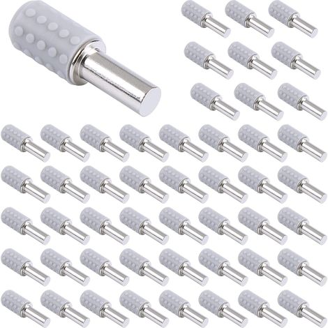 50 pezzi di perni per mensole, supporto per mensole da 5 mm con rivestimento in gomma, perni a pressione, supporto per mensole, perni a pressione da 5 mm per mensole in legno (1/5)