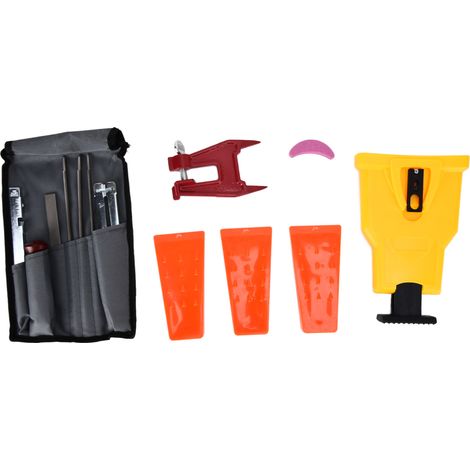 Kit d'affûtage de chaîne de tronçonneuse avec limes de 5/32, 3/16 et 7/32 pouces, outil en pierre, outil de coupe pour vis de tourillon (1/5)