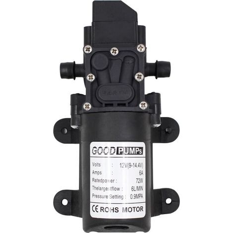 Pompe Aspirante À Membrane Haute Pression 12V 72W 6L Tuyau Droit Pour Eaux Usées (1/4)