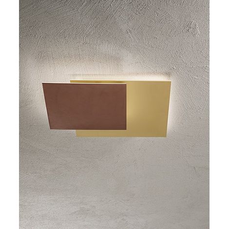 Applique murale LED orientable Or/Marron Métallisé 48W, design moderne en métal et aluminium avec diffuseur en acrylique de la marque Perenz.