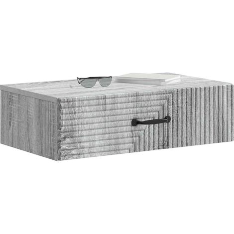 Maison Exclusive - Tavolino da Parete Laterale Grigio Sonoma 59 x 34,5 x 17 cm