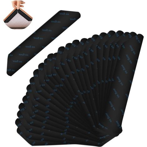 Bardusch-24 rug grippers lavables et réutilisables, anti-recourbement, pour tous sols lisses – stickers tapis (1/5)
