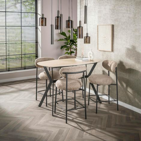Table haute céramique effet travertin 140 cm ASCOLI (1/4)