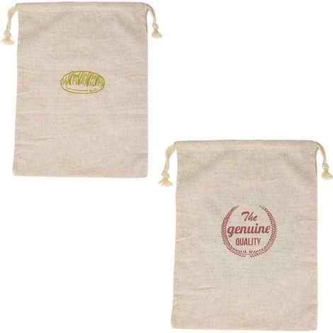 Lot de 2 Sacs à pain, Lin et coton, Respirant, 30x40 cm, Pour pain fait maison et légumes（Q3 : Nouveaux produits pour le mois d'août） (1/5)