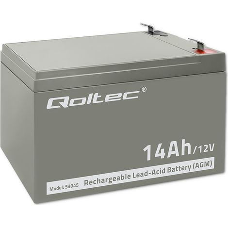Batteria Qoltec AGM  12V  14Ah  Senza manutenzione  Efficiente  Lunga durata  per UPS, sicurezza (1/5)