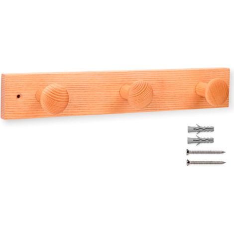 Cintre Bois Frêne 3 Boutons Design Naturel Et Robuste - Inofix (1/2)