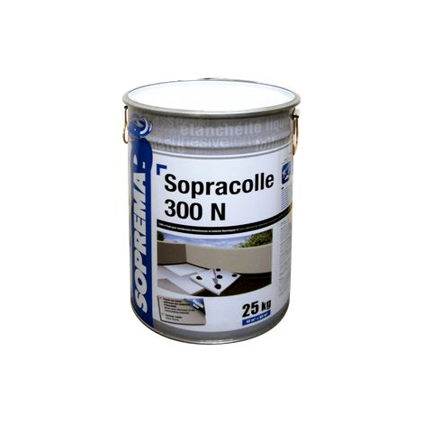 Soprema – Colle à froid bitumeuse SOPRACOLLE 300 N – 25kg – Collage membranes bitumineuses et isolants thermiques – Adhérence rapide par temps froid (1/2)