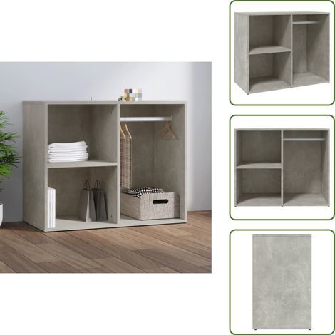 Regal für Schminktisch Betongrau 80x40x65 cm Holzwerkstoff - Schreibtischorganizer - Kosmetikaufbewahrung - Badezimmerorganisation - Aufbewahrungsschrank - Regal Grau (1/5)