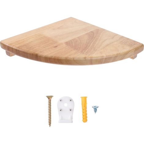 Étagère D’Angle Murale en Chêne Blanc 23 CM Support de Rangement en Éventail Imperméable pour Chambre Salon Bureau Cuisine Étagère Murale Pratique et Sécurisée (1/5)
