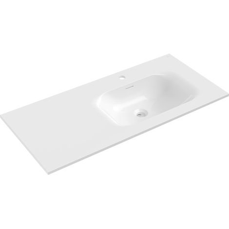 Mexen Vela lavabo empotrado en encimera derecha 101 x 46,5 cm, blanco mate - 25231001P (1/3)
