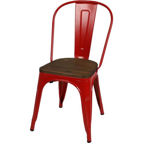 Chaise bistrot en bois et métal design vintage LIV (1/3)