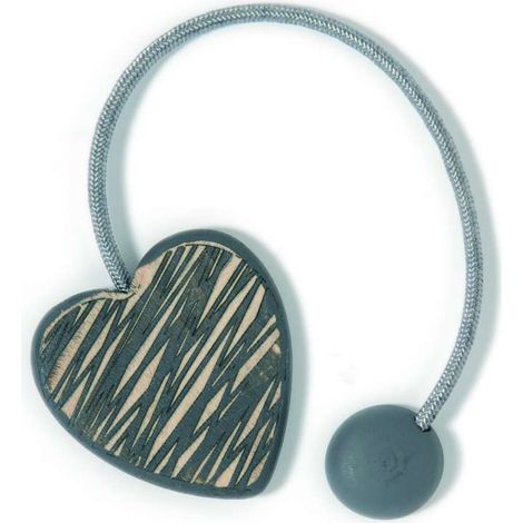 VOILA' - CALAMITA PER TENDE CUORE CORDA E LEGNO 20CM COLORE GRIGIO