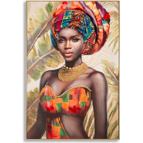 Tableau décoratif en métal multicolore, 82 x 4,5 x 122 cm, peinture sur toile (1/5)