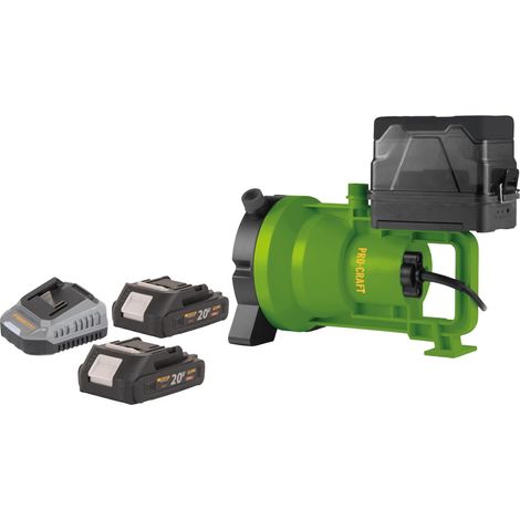 Pompa sommersa a batteria Procraft CPN21bb 20 V 3200 l/h + 2 batterie da 2,0 Ah + caricabatterie