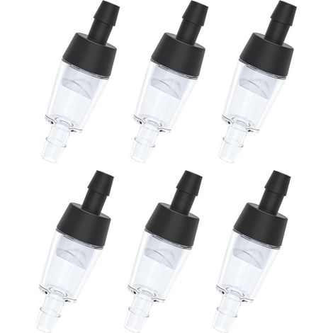 Lot de 6 Clapet Anti-Retour Aquarium pour Pompe à Air, Soupape de Non-Retour Plastique pour Tuyau Standard 4-6mm Noir (1/5)