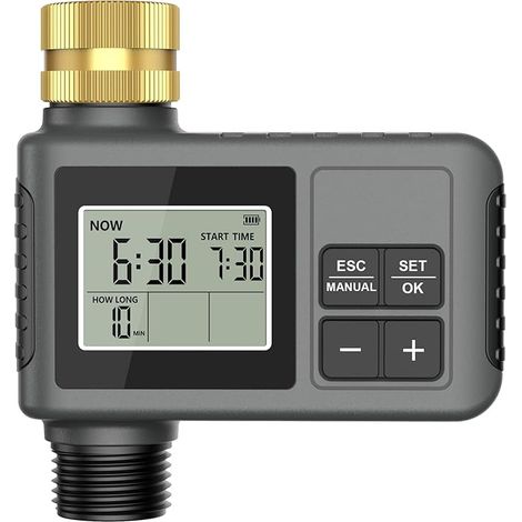 RIOGOO Minuterie d'arrosage pour Robinet d'extérieur, programmateur d'arrosage Automatique avec Fonction de retardement en Cas de Pluie et système d'arrosage Goutte-à-Goutte pour Jardin (1 Outlet) (1/5)
