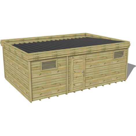 ABRI DE JARDIN bois traité 27mm, 6,9x4,3m, 30m2, Plancher (1/3)