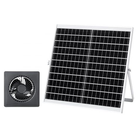 Ventilateur Solaire avec Panneau Solaire 20 W et Batterie,Extracteur d'air,Débit d'Air 374 m³/h,Angle Réglable,pour Serre,Tente de Culture,Poulailler et Abri,Boîtier en Alliage d'Alu (1/3)
