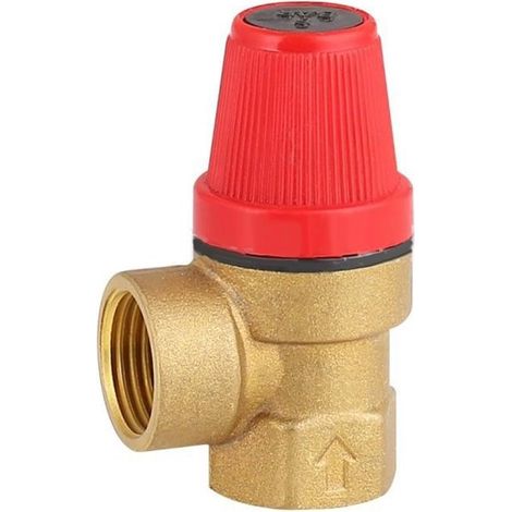 Soupape de sécurité, soupape de décharge de pression de sécurité pour chaudière, soupape de décharge de pression de 1,27 cm, niveau de pression de 3 bar à 6 bars, pour eau, huile (3 bar) (1/5)