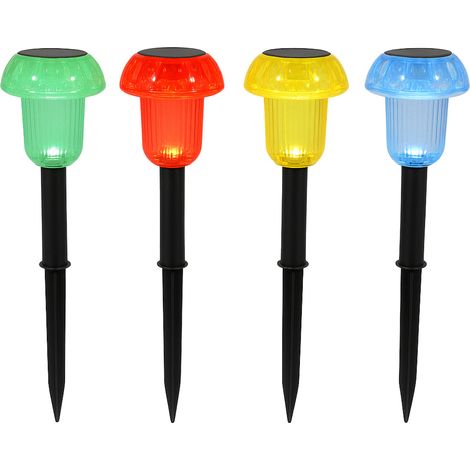 Set Aus 4 Pilzförmigen Solarleuchtfeuern MUSHY h24cm