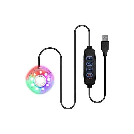 Submersible Aquarium Light, Waterproof USB Colorful Underwater Fish Light Bulb IP68 Waterproof Lighting 3 Modes with Suction Cups for Swimming Pool, Vase, Spa, Aquarium Decoration (1/5)