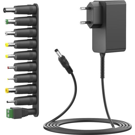 12V Adaptateur Secteur Universel Chargeur pour Transformateurs, Alimentation pour LED 2835/5050 Bande LED Routeur Lecteur DVD Disques durs externes Appareil Photo, Moniteur TFT LCD, Radio (1/5)